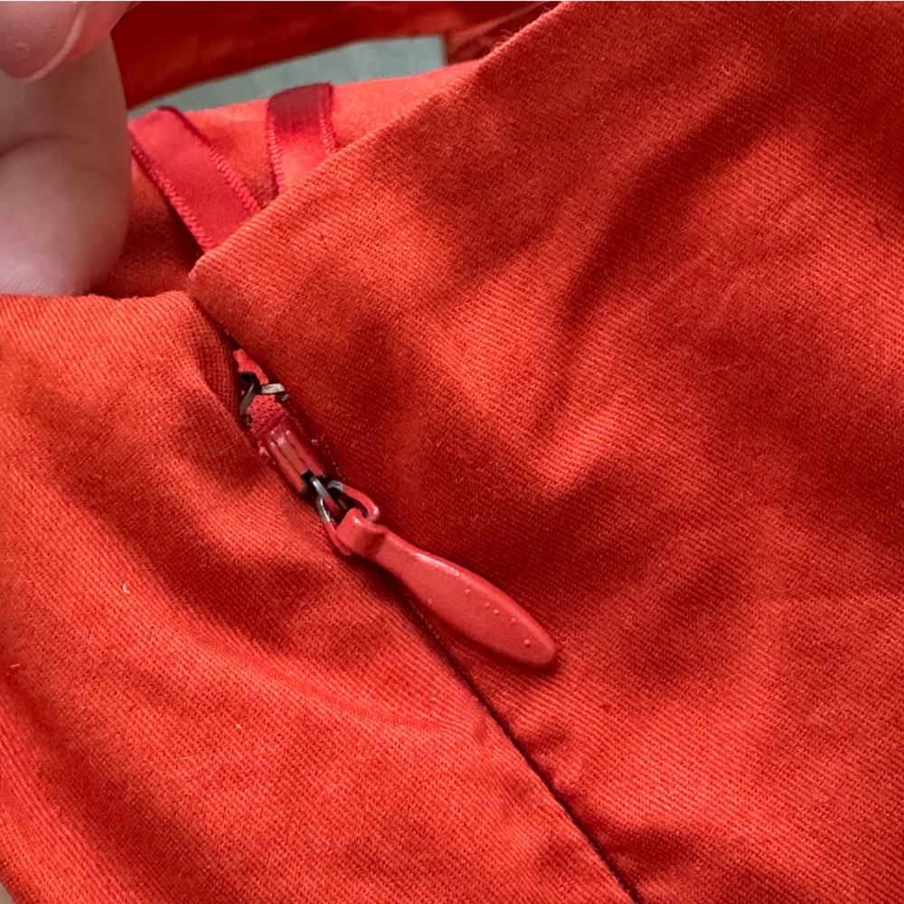 Vintage Le Château Rust Orange Fit & Flare Midi Dress XS Made in Canada - Picture 7 of 10